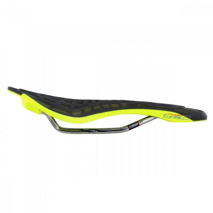 [해외]TIOGA Spyder Twin Tail 2 Titanium 자전거 안장 1140271153 Opaque Neon Yellow