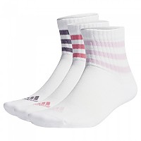 [해외]아디다스 3 Stripes Cushioned Sportswear Mid Cut 양말 3 켤레 7139932426 Shavio / Ltaqua / White / S