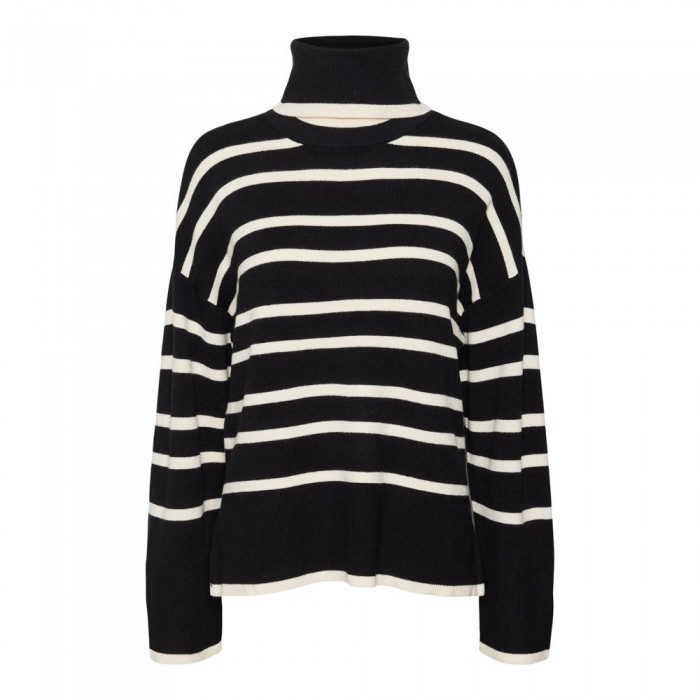 [해외]베로모다 Saba 하이넥 스웨터 140297860 Black / Stripes Birch