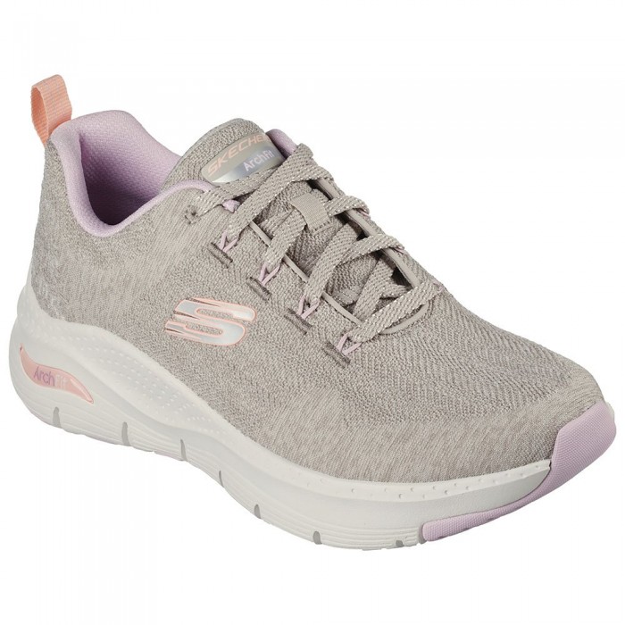 [해외]스케쳐스 Arch Fit 운동화 140144457 Taupe Knit / Lavender & Coral Trim