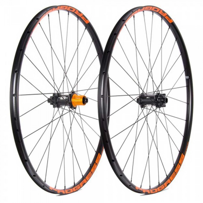 [해외]PROGRESS DYN 세라믹 29´´ Tubeless MTB 휠 세트 1138260675 Black / Orange