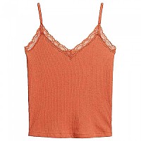[해외]슈퍼드라이 Vintage Rib Lace Trim 민소매 티셔츠 14140293004 Rust Orange Marl