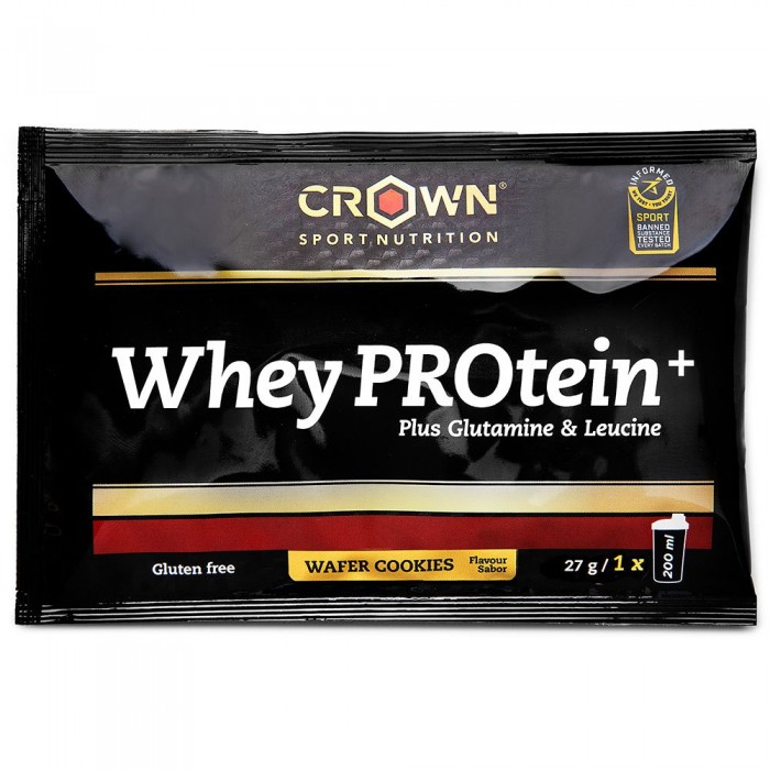 [해외]CROWN SPORT NUTRITION 와퍼 쿠키 맛 모노도즈 사셰 Whey PROtein+ 27g 4139963625 Black