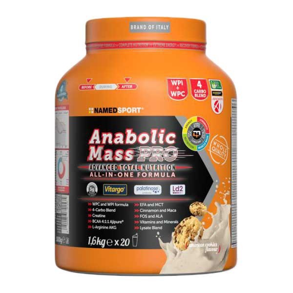 [해외]NAMED SPORT 유장 단백질 Anabolic Mass Pro 1.6 킬로그램 쿠키 4140290929 Orange