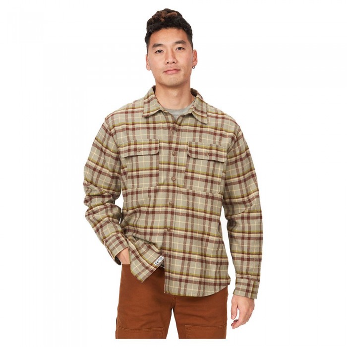 [해외]마모트 Doran Midweight Flannel LS 긴팔 셔츠 4140276744 Vetiver