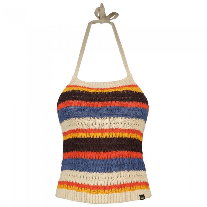 [해외]슈퍼드라이 Vintage Crochet Halter 민소매 티셔츠 140236146 70s Chocolate Stripe