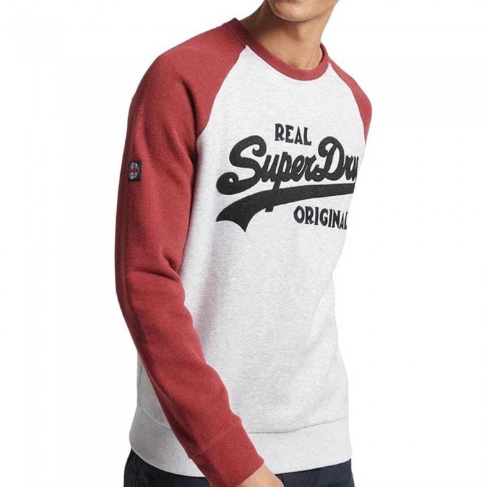 [해외]슈퍼드라이 Athletic Vintage Logo Raglan 긴팔 티셔츠 140312748 Glacier Grey Marl / Rhubarb Marl