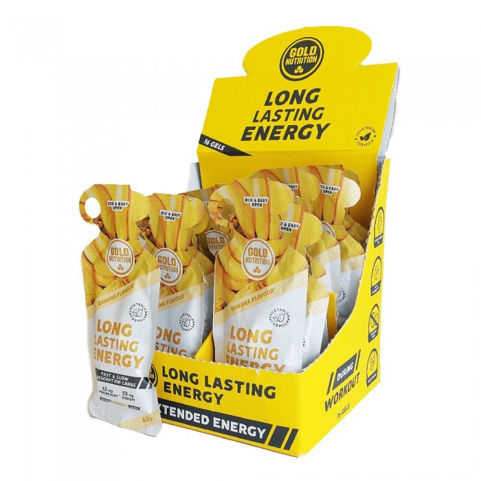 [해외]GOLD NUTRITION 바나나 에너지 젤 상자 Long Lasting 40g 16 단위 1138960039 White / Yellow