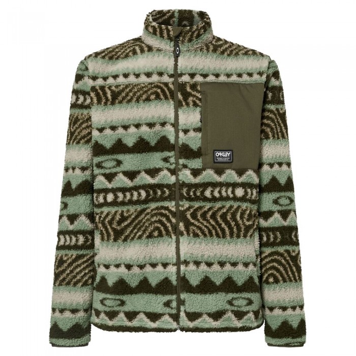 [해외]오클리 APPAREL Mountain Fire Sherpa 지퍼 플리스 4139742902 Green Norway Pattern