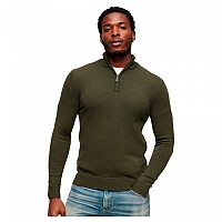 [해외]슈퍼드라이 Essential Embroidered Henley 하프 지퍼 스웨터 140394826 Spruce Green