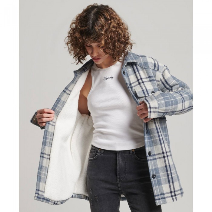 [해외]슈퍼드라이 셔츠 Vintage Borg Check Overshirt 139578428 Ivory Check