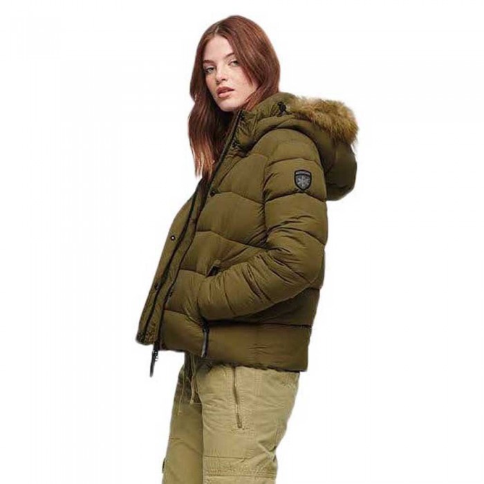 [해외]슈퍼드라이 Faux Fur 패딩 자켓 140292912 Camouflage Khaki