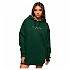 [해외]슈퍼드라이 Luxe Metallic Logo Hood 긴팔 짧은 드레스 140394853 Academy Green