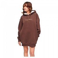 [해외]슈퍼드라이 Luxe Metallic Logo Hood 긴팔 짧은 드레스 140394854 French Roast Brown