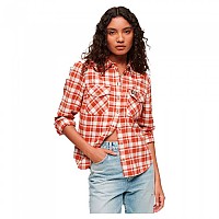 [해외]슈퍼드라이 긴 소매 셔츠 Lumberjack Check Flannel 140424521 Orange Check