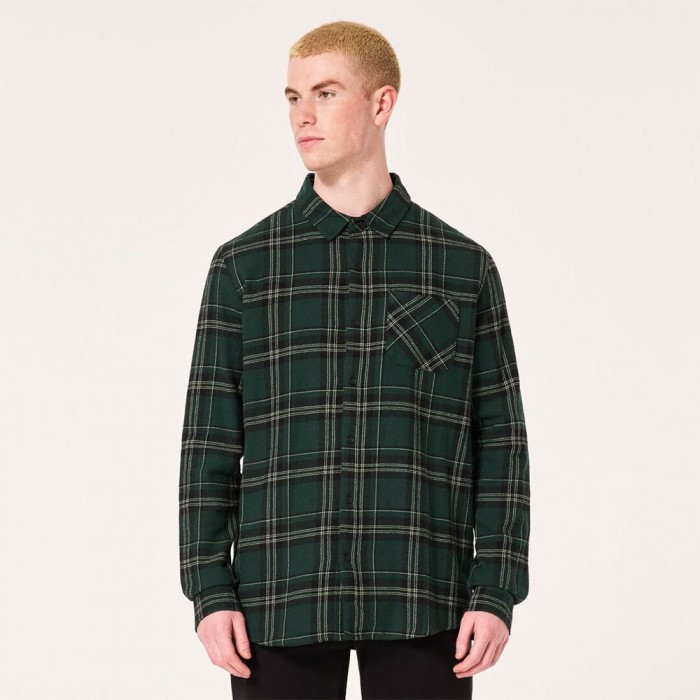 [해외]오클리 APPAREL Podium Plaid Flannel 긴팔 셔츠 139742981 Black / Green Check