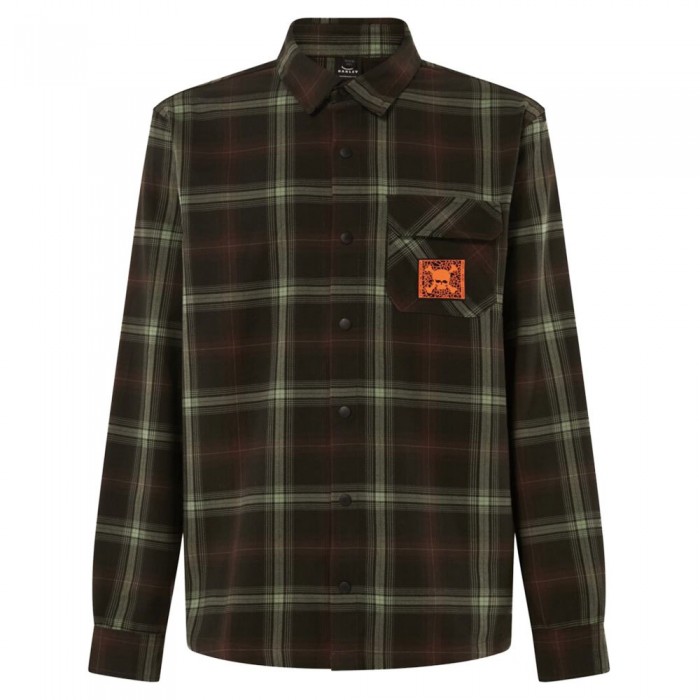 [해외]오클리 APPAREL TC Skull Flannel 긴팔 셔츠 139743289 Green / Brown Check