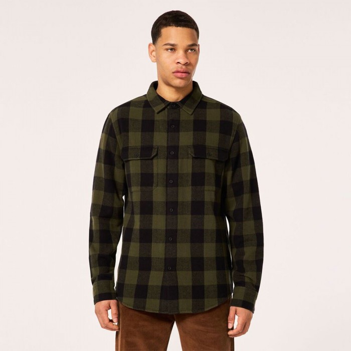 [해외]오클리 APPAREL Terraformic Button Down 긴팔 셔츠 139743314 Black / Green Check