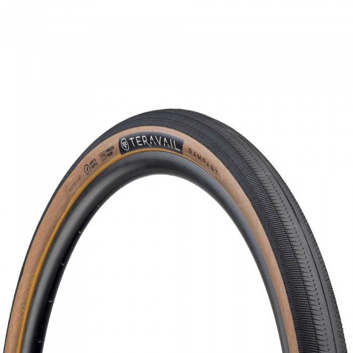 [해외]TERAVAIL Rampart Light And Supple 60TPI Tubeless 700C x 42 도로용 타이어 1140435901 Black / Tan