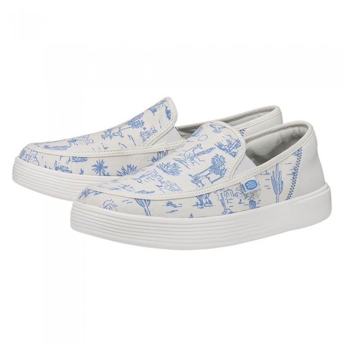 [해외]HEY DUDE Sunapee Slip On Desert 신발 140410359 White / Blue