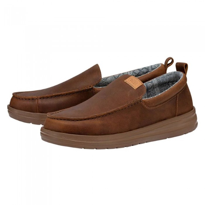 [해외]HEY DUDE Wally Grip Moc Craft Leather 신발 140410380 Brown