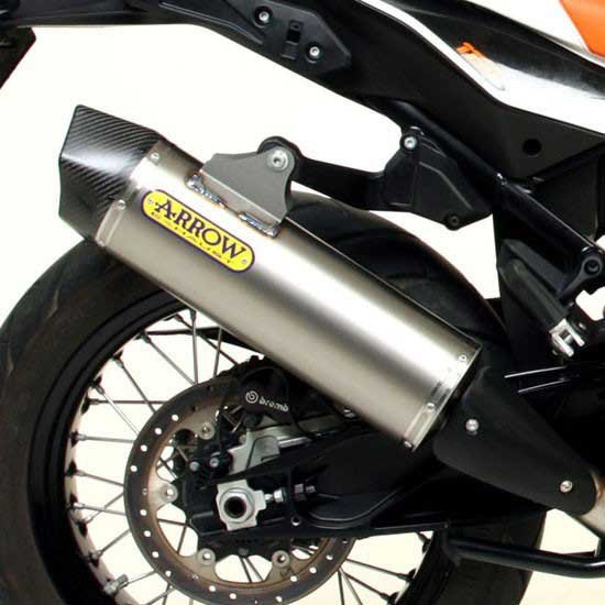 [해외]ARROW Maxi Race-Tech Titanium With Carbon End Cap KTM 1050 / 1090 / 1190 / 1290 Adventure 인증된 머플러 9140448557 Silver