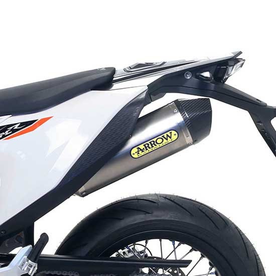 [해외]ARROW Race-Tech Aluminium With Carbon End Cap KTM 690 SMC R / 690 Enduro R ´19-21 비승인 오토바이 머플러 9140448982 Silver