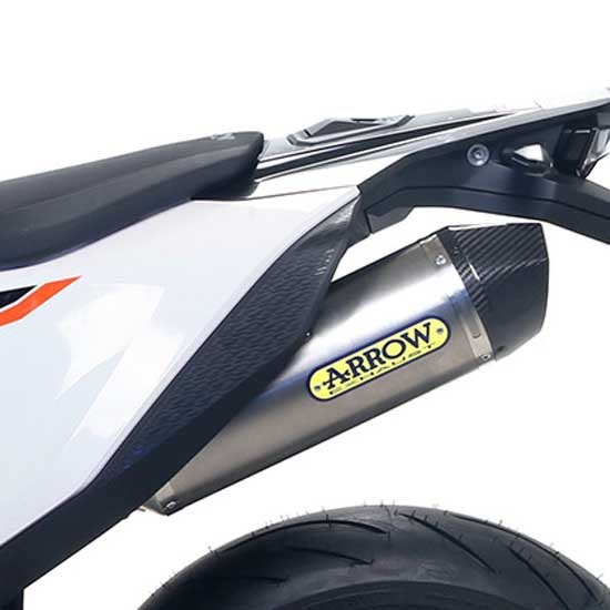 [해외]ARROW Race-Tech Titanium With Carbon End Cap KTM 690 SMC R / 690 Enduro R ´19-21 비승인 오토바이 머플러 9140449069 Silver