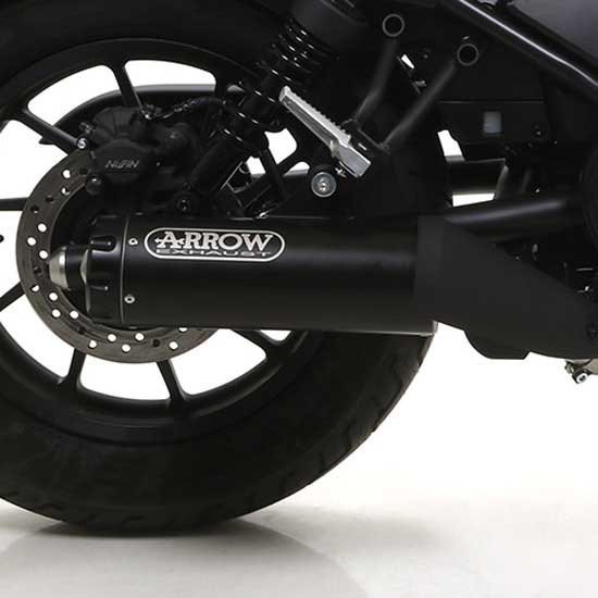 [해외]ARROW Rebel With Aluminium Dark End Cap Honda CMX 500 Rebel ´17-21 인증된 머플러 9140449085 Black