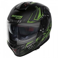 [해외]놀란 N80-8 터보lence N-COM 풀페이스 헬멧 9140469228 Flat Black / Green