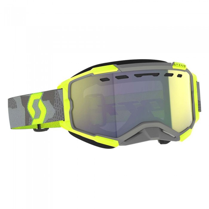 [해외]스캇 Fury Snow Cross Snowmobile 오프로드 고글 9140331032 Light Grey / Neon Yellow