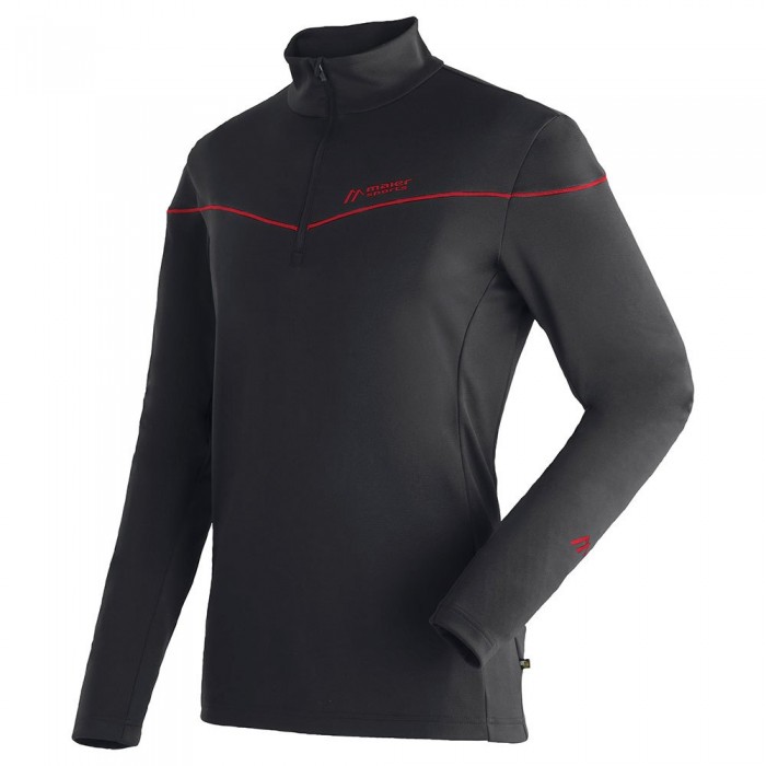 [해외]MAIER SPORTS 하프 지퍼 플리스 미드layer Nago Rec 5140482309 Black / Salsa