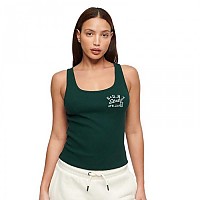 [해외]슈퍼드라이 Athletic Essential Ribbed 민소매 티셔츠 140439854 Dark Pine Green