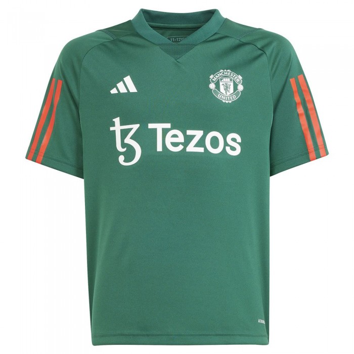 [해외]아디다스 Manchester United 23/24 주니어 트레이닝 반팔 티셔츠 3140530008 Collegiate Green / Core Greective Red