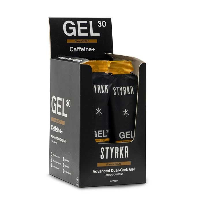 [해외]S티어KR GEL30 Caffeine+ Dual-Carb 72g 12 단위 에너지 젤 상자 14140460334 Black / Gold