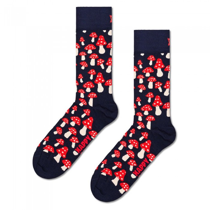 [해외]HAPPY SOCKS Mushroom Half 긴 양말 140521307 Navy