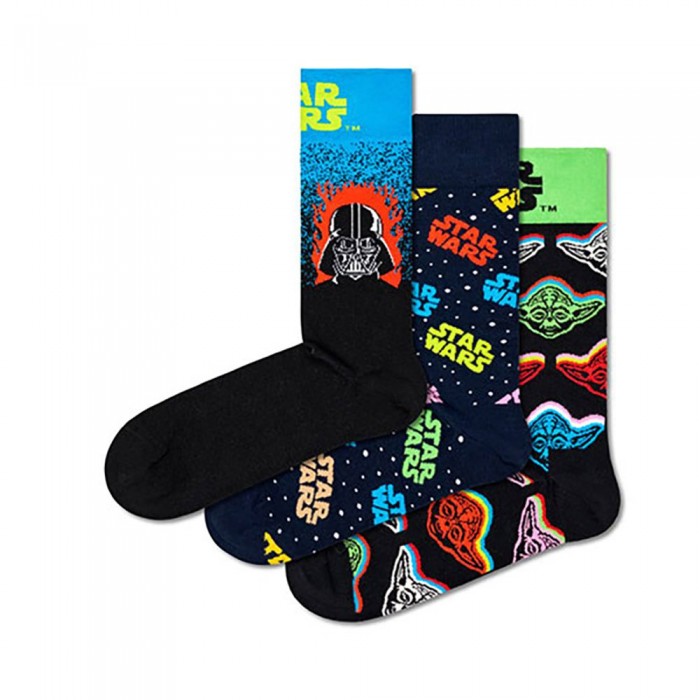 [해외]HAPPY SOCKS Star Wars™ Gift Set Half 긴 양말 3 켤레 140561110 Black