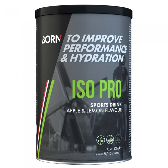 [해외]BORN 등장성 분말 Iso Pro 400g 사과 그리고 레몬 4140430731 Black