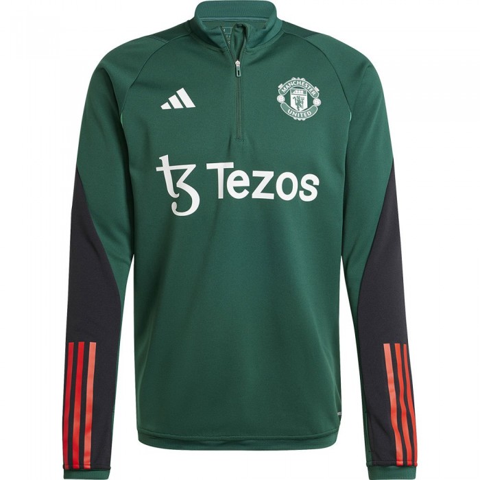 [해외]아디다스 Manchester United 23/24 훈련 하프 지퍼 스웨트셔츠 3140538797 Collegiate Green / Black / Core Green / Active Red