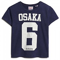 [해외]슈퍼드라이 Osaka 6 Crack Print 90´S 반팔 티셔츠 140424547 Rich Navy