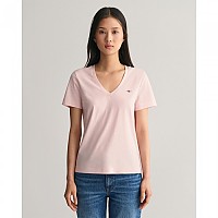 [해외]간트 Reg Shield 반팔 V넥 티셔츠 140565973 Faded Pink