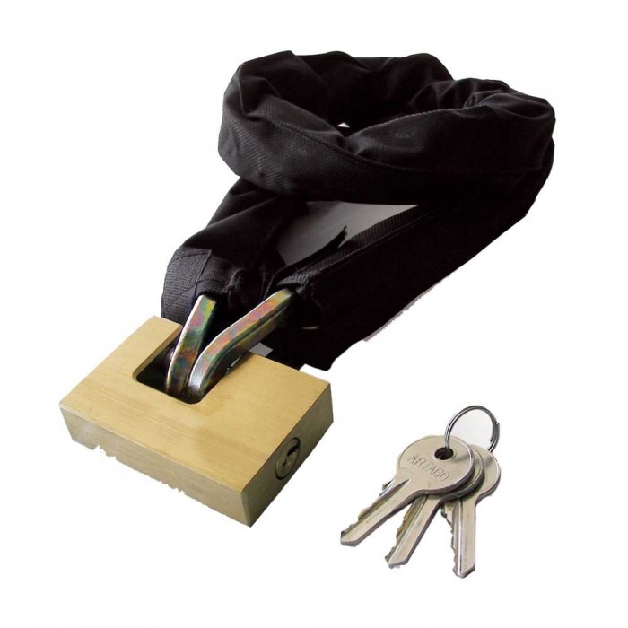 [해외]URBAN SECURITY REC-70 Padlock+100 체인 자물쇠 9140512437 Black / Gold