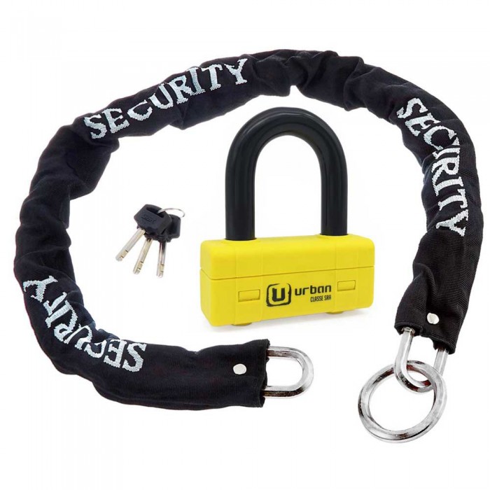 [해외]URBAN SECURITY Chain Lock 120 SRA Loop+UR75 U자물쇠 9140512439 Black / Yellow