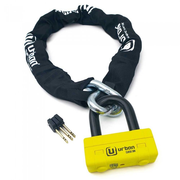 [해외]URBAN SECURITY Chain Lock 120 SRA+UR75 U자물쇠 9140512441 Black / Yellow