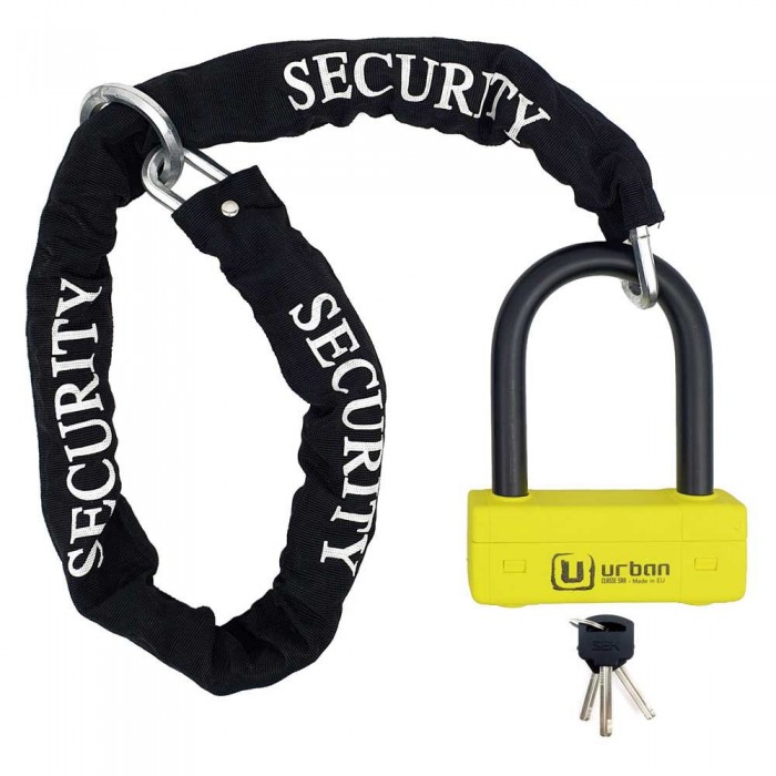 [해외]URBAN SECURITY Chain Lock Loop 120+UR85120 U자물쇠 9140512445 Black / Yellow