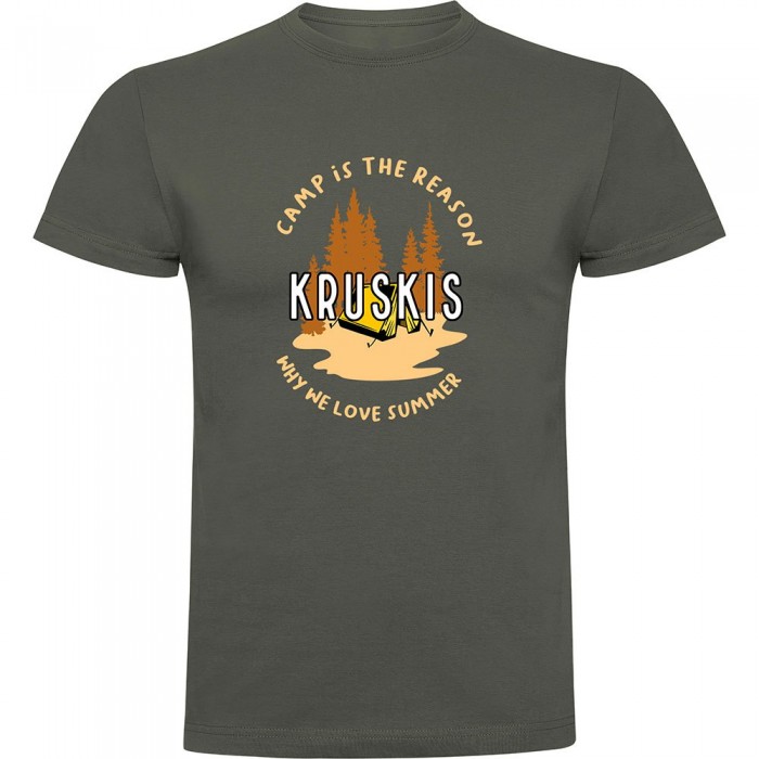 [해외]KRUSKIS Camp Is The Reason 반팔 티셔츠 4140578425 Dark Army Green