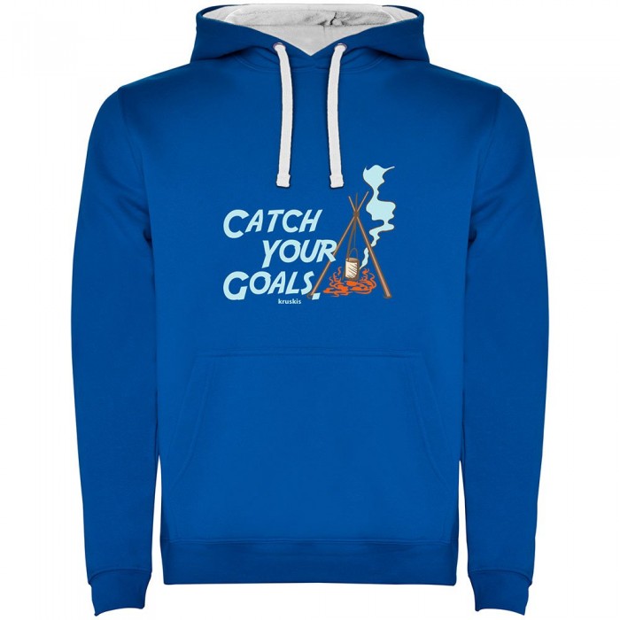 [해외]KRUSKIS Catch Your Goals Bicolor 후드티 4140578474 Royal Blue / White