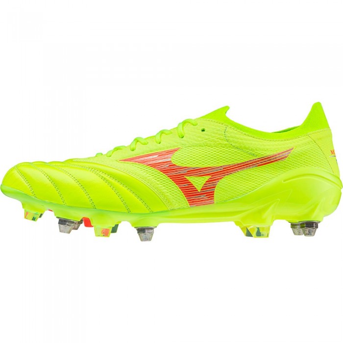 [해외]미즈노 Morelia Neo IV Elite Mix 축구화 3140433760 Safety Yellow / Fiery Coral / Sa