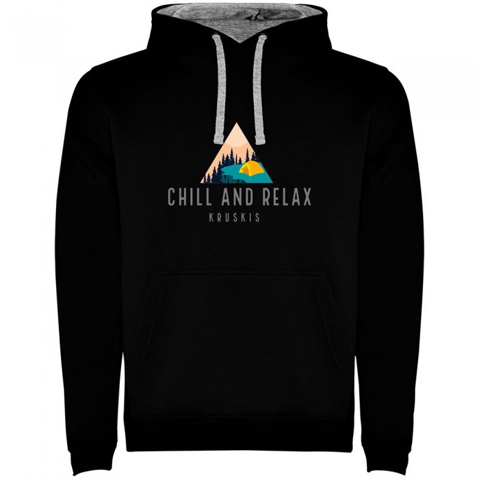 [해외]KRUSKIS Chill And Relax 투톤 후드티 4140613696 Black / Grey