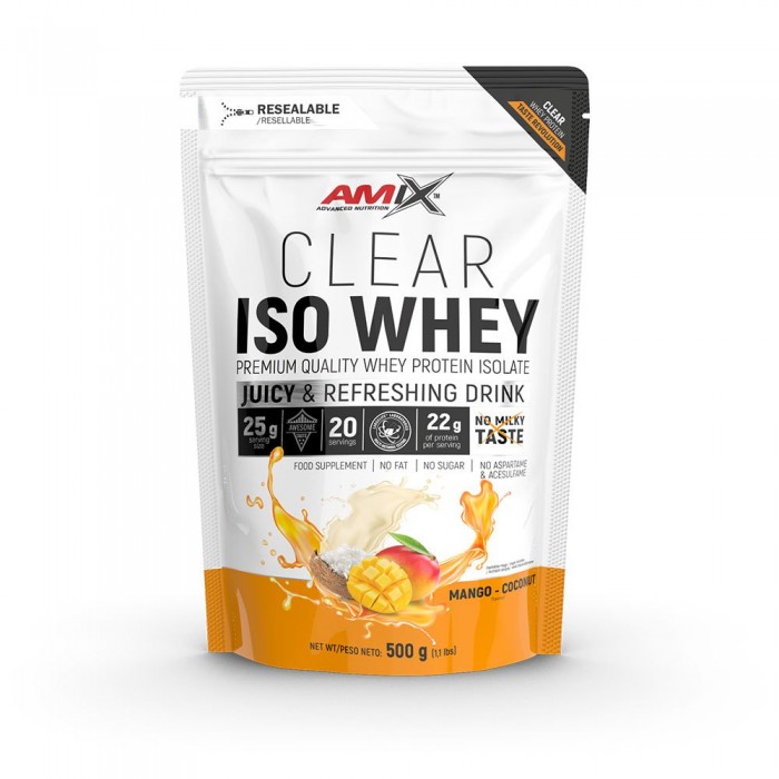 [해외]AMIX 유청 단백질 망고&코코넛 Clear Whey Hydrolyzate 500gr 12140502680 Yellow